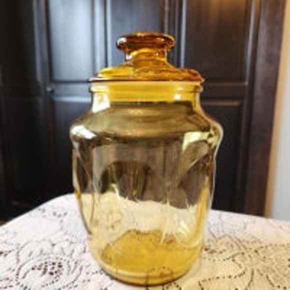 L.E smith Other - L.E. Smith Amber Glass Storage Canister 8"